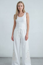 Load image into Gallery viewer, Alba Trouser. Wide Leg Embroidered Cotton Lounge Trousers