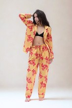 Load image into Gallery viewer, Cartagena Long Sleeve Organic Cotton Pyjama Set – Yellow and Pink Print