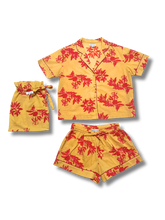 Load image into Gallery viewer, Cartagena Short Sleeve Pyjama Set – Organic Cotton, Yellow &amp; Pink Print
