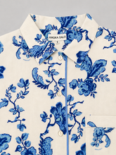 Load image into Gallery viewer, St. Ignacio Short Sleeve Pyjama Set — Organic Cotton, White/Blue Print
