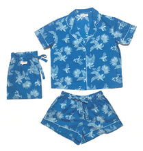Load image into Gallery viewer, Short Sleeve Pyjamas - Ipanema Print- Blue
