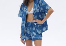 Load image into Gallery viewer, Short Sleeve Pyjamas - Ipanema Print- Blue
