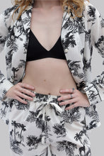 Load image into Gallery viewer, Paloma Long Sleeve Organic Cotton Pyjama Set, Cream &amp; Black Print
