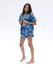 Load image into Gallery viewer, Short Sleeve Pyjamas - Ipanema Print- Blue
